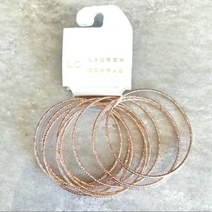 LC Lauren Conrad rose gold bangle bracelets